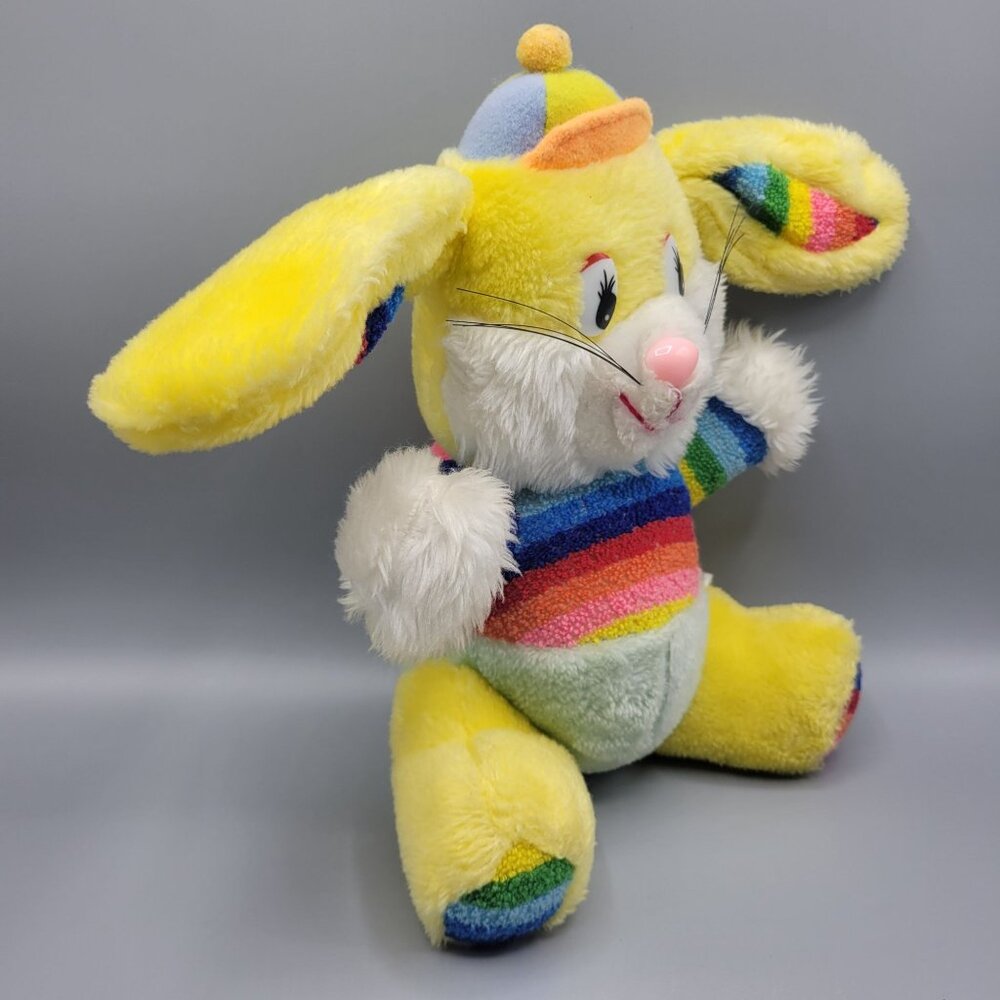 Vtg Scottie Toys Easter Rainbow Bunny Plush Stuffed Animal 12" Terry Cloth Belly - Picture 7 of 12